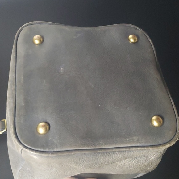 ❌SOLD❌5.95 Shipping - Anthropologie Miss Albright Torrie Gray Leather Bucket Bag - Picture 7 of 15